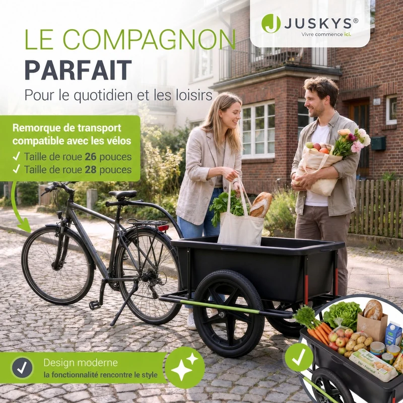 Remorque de transport / remorque à vélo 90 litres