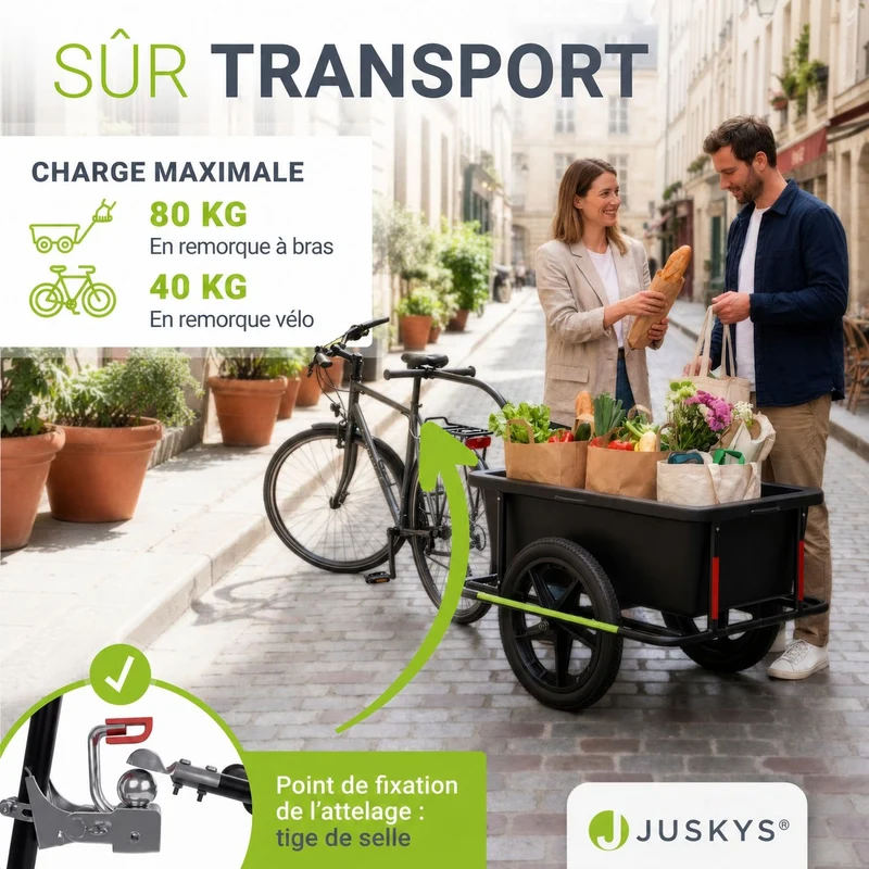 Remorque de transport / remorque à vélo 90 litres