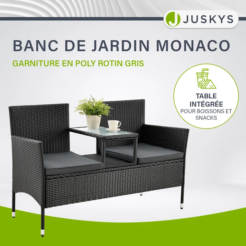 Banc en polyrotin Monaco