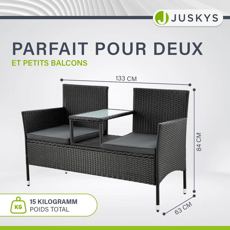 Banc en polyrotin Monaco