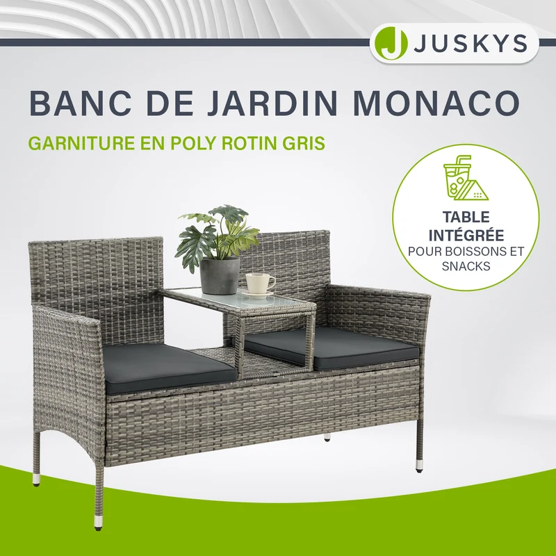 Banc en polyrotin Monaco