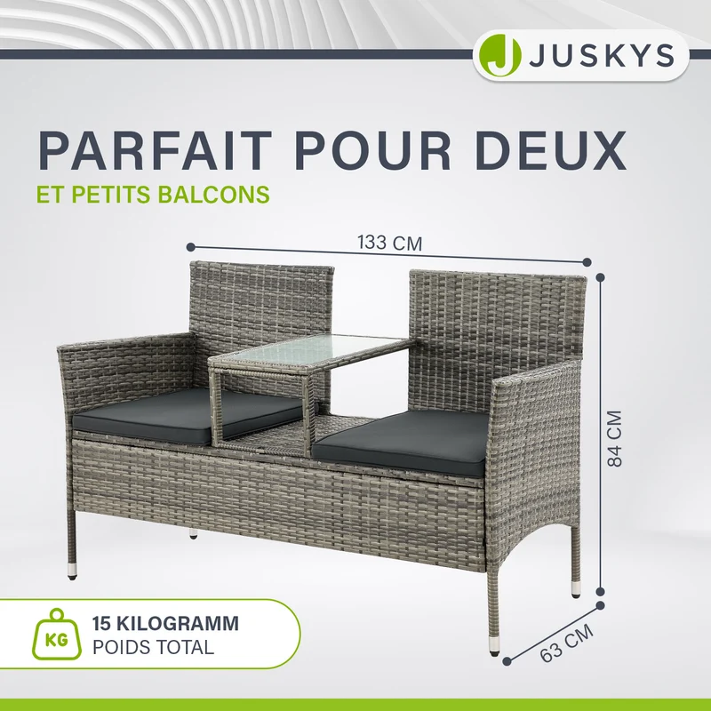 Banc en polyrotin Monaco