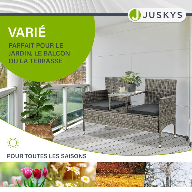 Banc en polyrotin Monaco