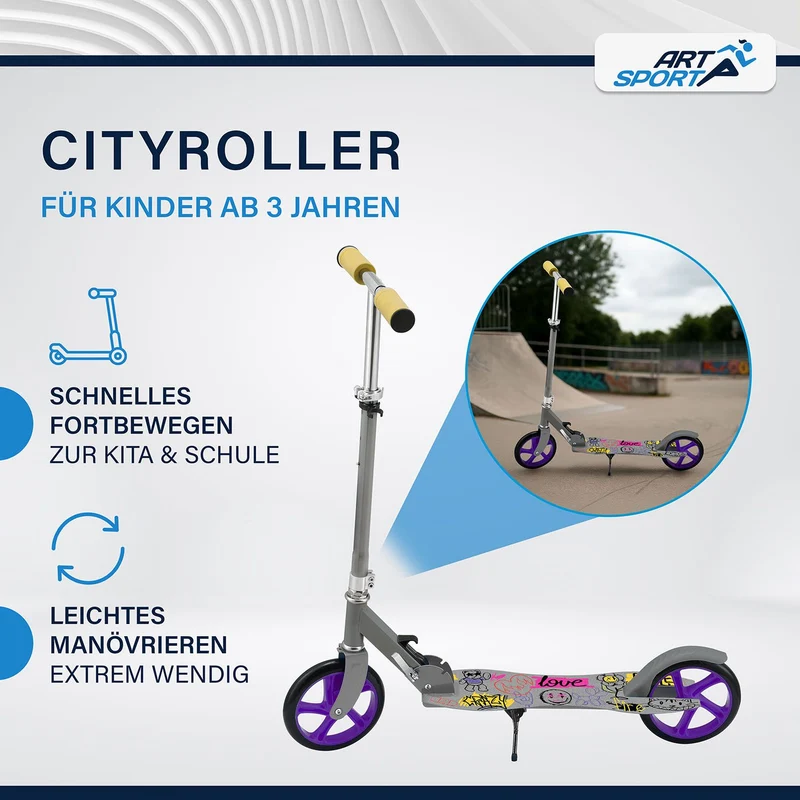 Trottinette enfant dès 3 ans – roues XXL et frein