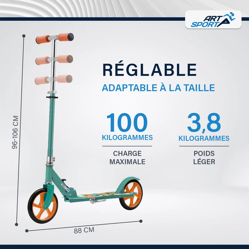 Trottinette enfant dès 3 ans – roues XXL et frein