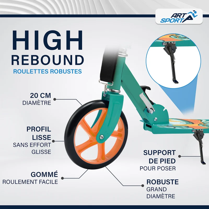 Trottinette enfant dès 3 ans – roues XXL et frein