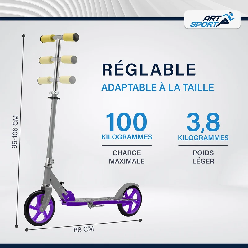 Trottinette enfant dès 3 ans – roues XXL et frein