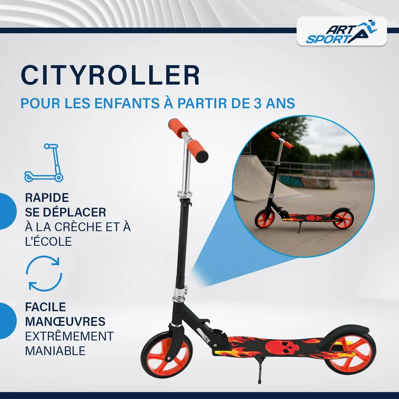 Trottinette enfant dès 3 ans – roues XXL et frein