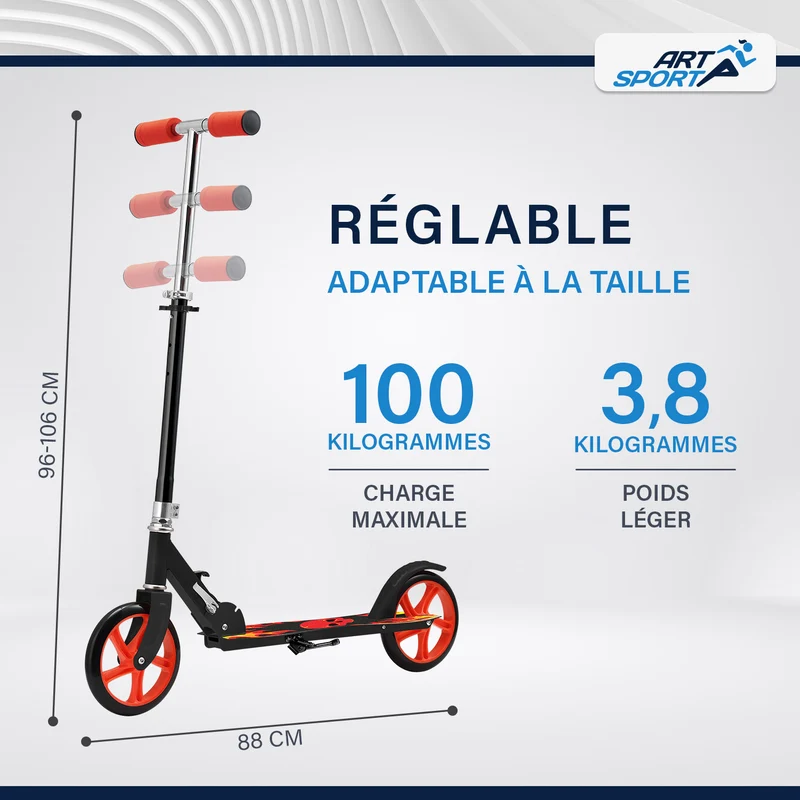 Trottinette enfant dès 3 ans – roues XXL et frein