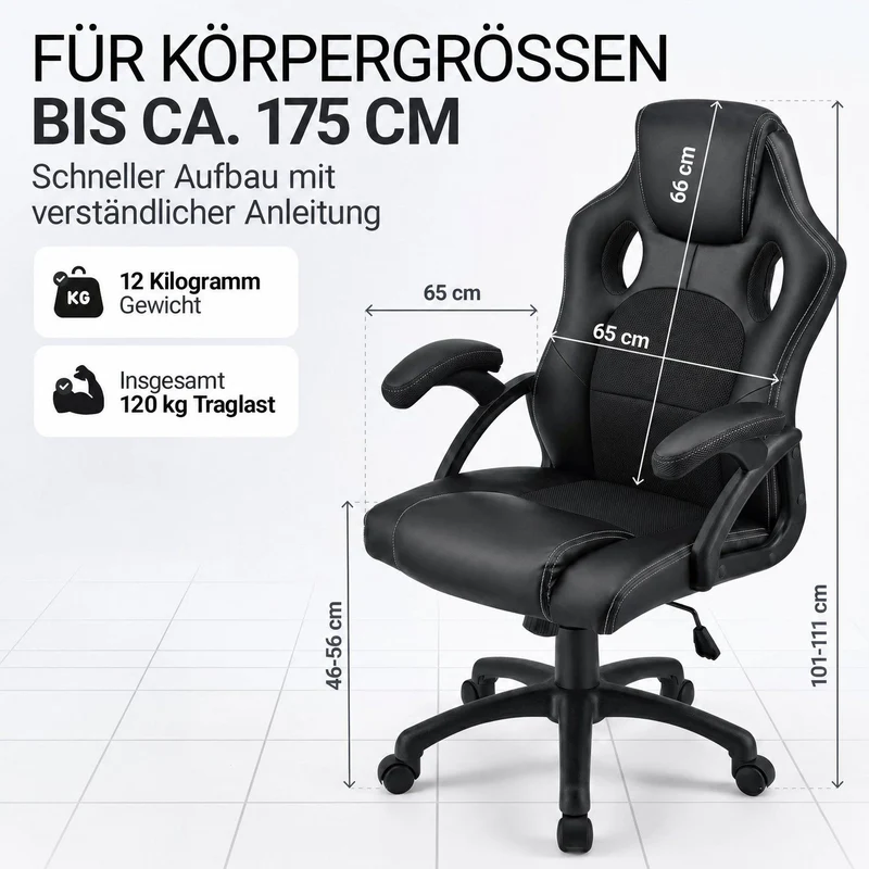 Chaise de bureau Racing Montreal – jusqu'à 120 kg