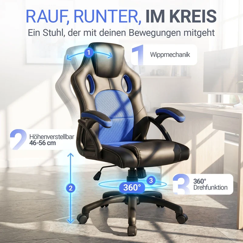 Chaise de bureau Racing Montreal – jusqu'à 120 kg