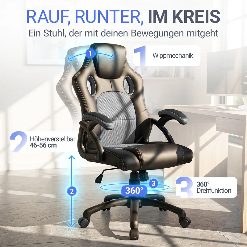 Chaise de bureau Racing Montreal – jusqu'à 120 kg
