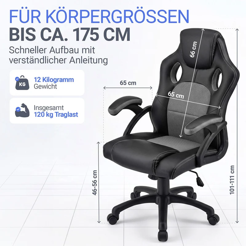 Chaise de bureau Racing Montreal – jusqu'à 120 kg