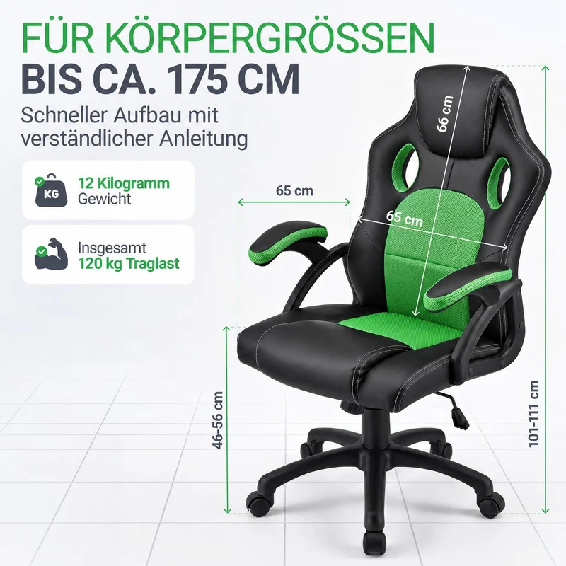 Chaise de bureau Racing Montreal – jusqu'à 120 kg
