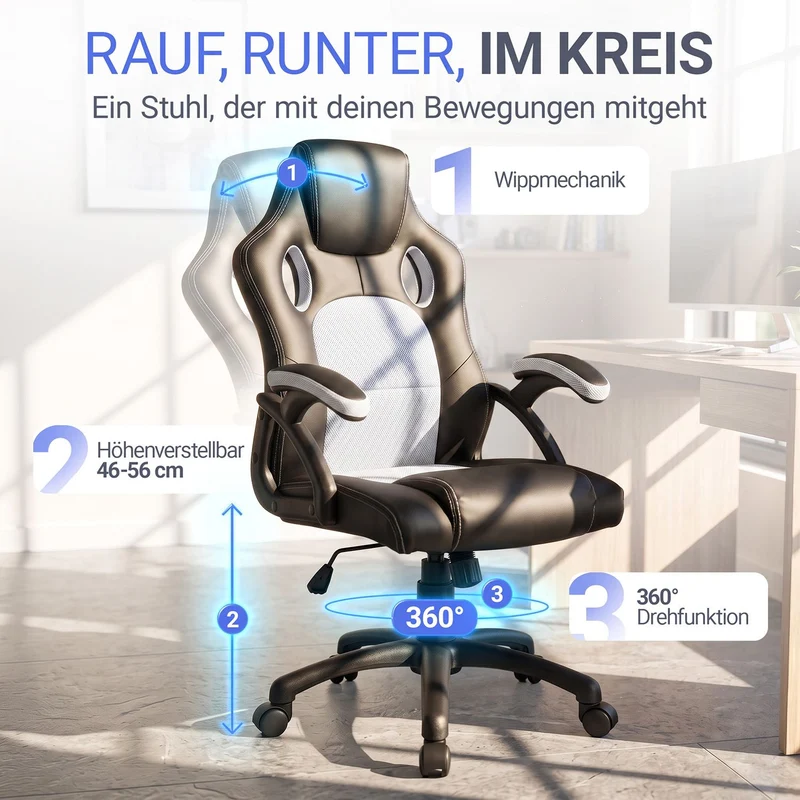 Chaise de bureau Racing Montreal – jusqu'à 120 kg