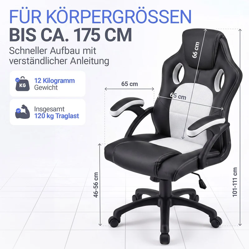 Chaise de bureau Racing Montreal – jusqu'à 120 kg