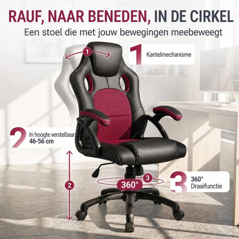 Chaise de bureau Racing Montreal – jusqu'à 120 kg