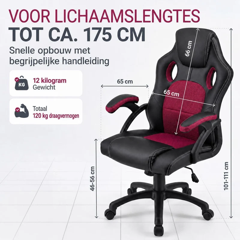 Chaise de bureau Racing Montreal – jusqu'à 120 kg