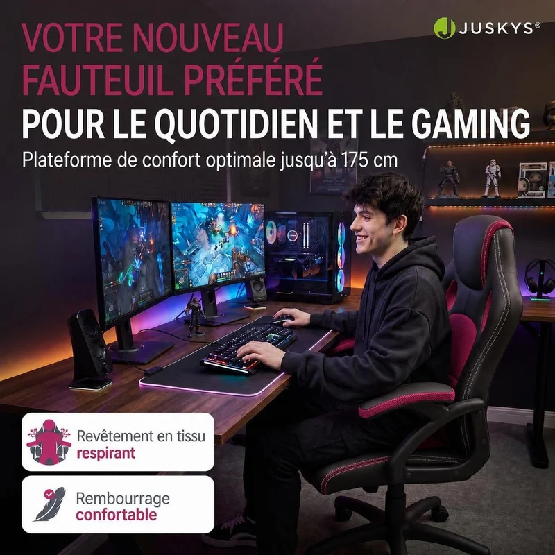 Chaise de bureau Racing Montreal – jusqu'à 120 kg