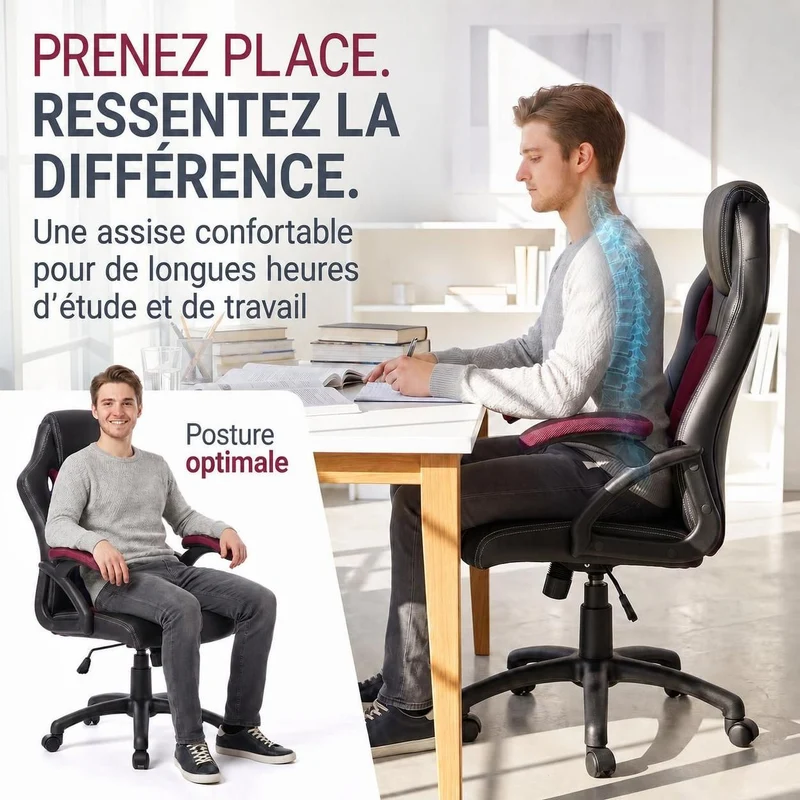 Chaise de bureau Racing Montreal – jusqu'à 120 kg