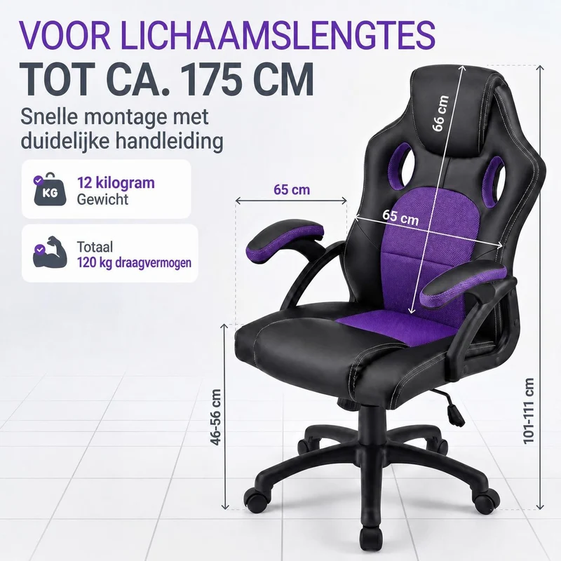Chaise de bureau Racing Montreal – jusqu'à 120 kg