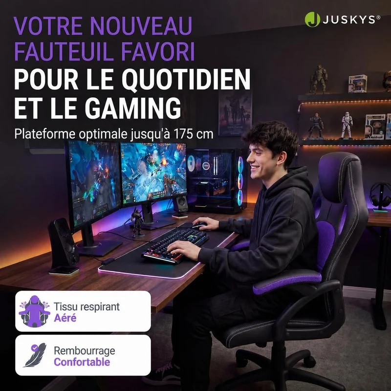 Chaise de bureau Racing Montreal – jusqu'à 120 kg