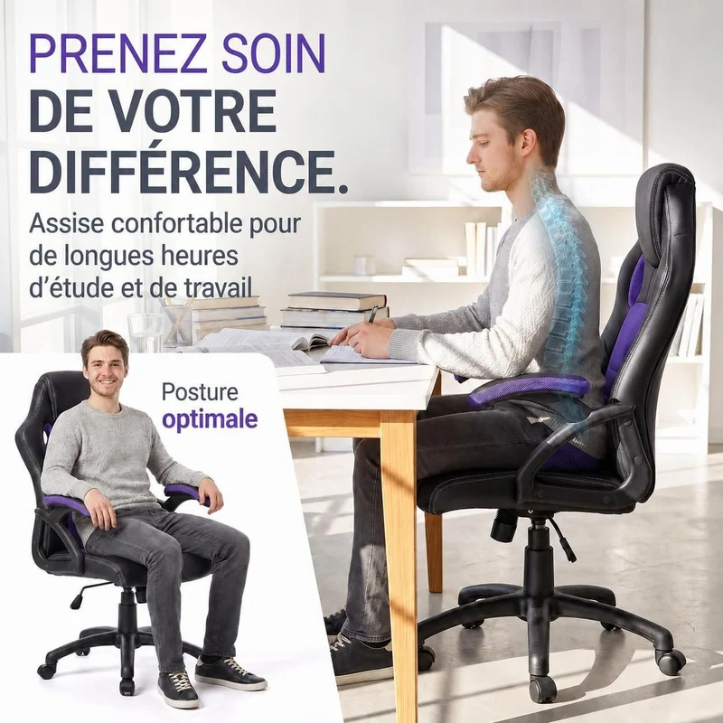 Chaise de bureau Racing Montreal – jusqu'à 120 kg