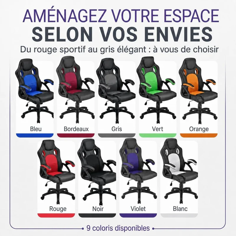 Chaise de bureau Racing Montreal – jusqu'à 120 kg