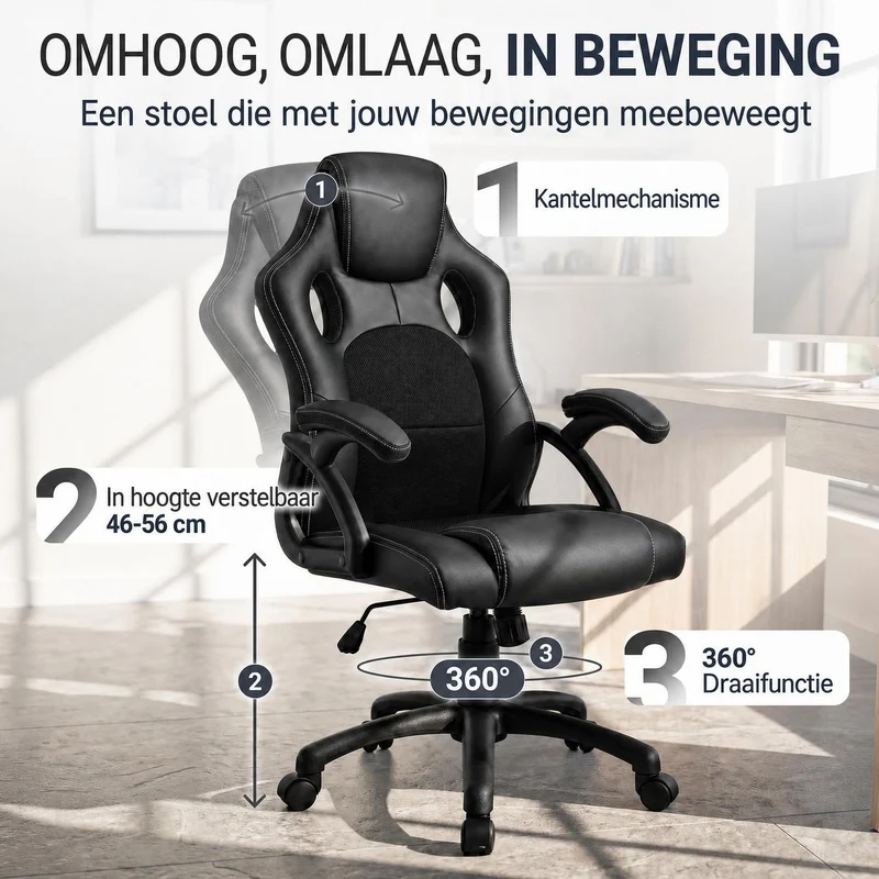 Chaise de bureau Racing Montreal – jusqu'à 120 kg