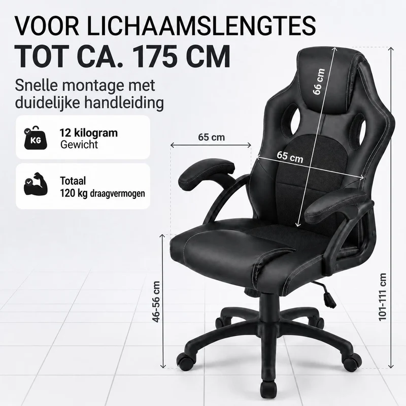Chaise de bureau Racing Montreal – jusqu'à 120 kg