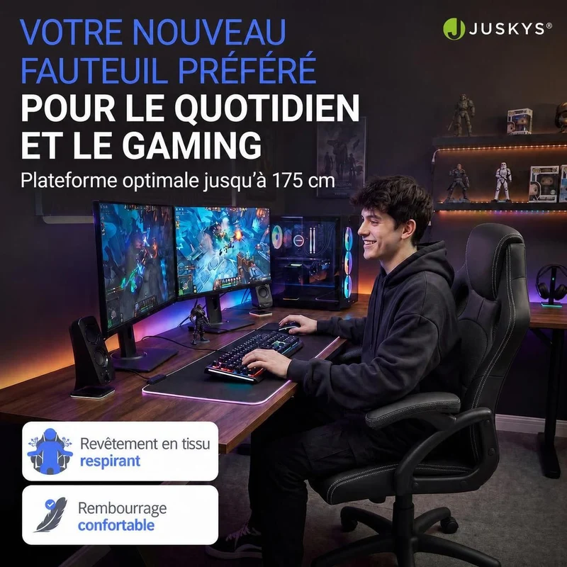 Chaise de bureau Racing Montreal – jusqu'à 120 kg
