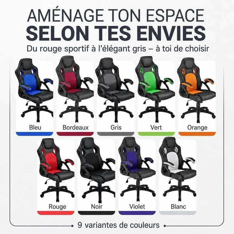 Chaise de bureau Racing Montreal – jusqu'à 120 kg