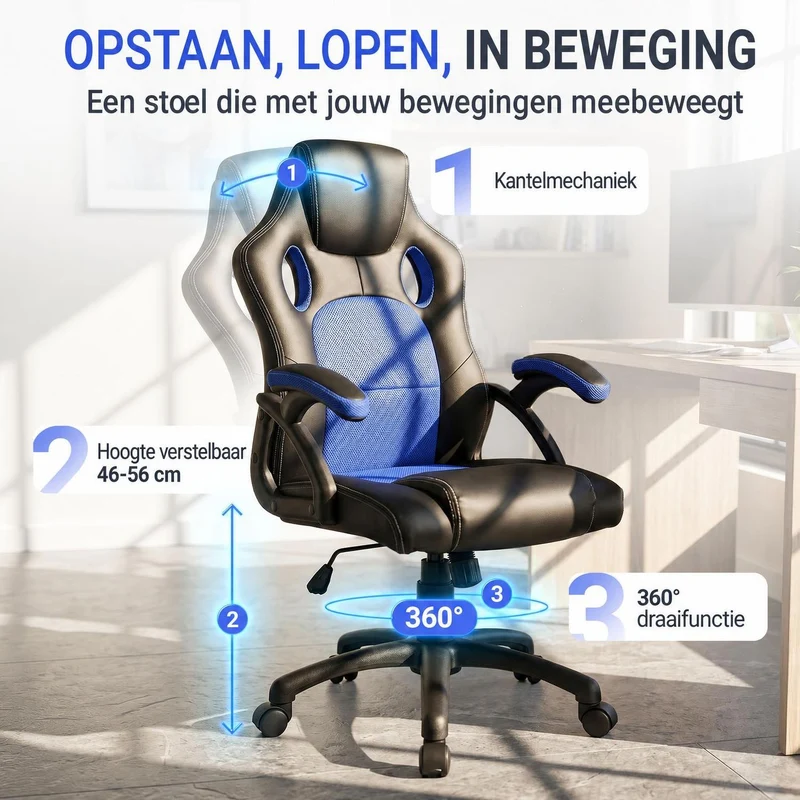 Chaise de bureau Racing Montreal – jusqu'à 120 kg