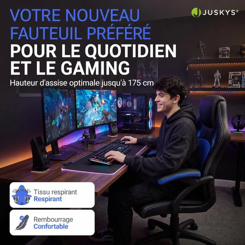 Chaise de bureau Racing Montreal – jusqu'à 120 kg