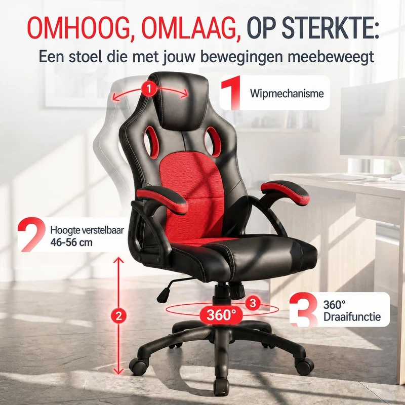 Chaise de bureau Racing Montreal – jusqu'à 120 kg