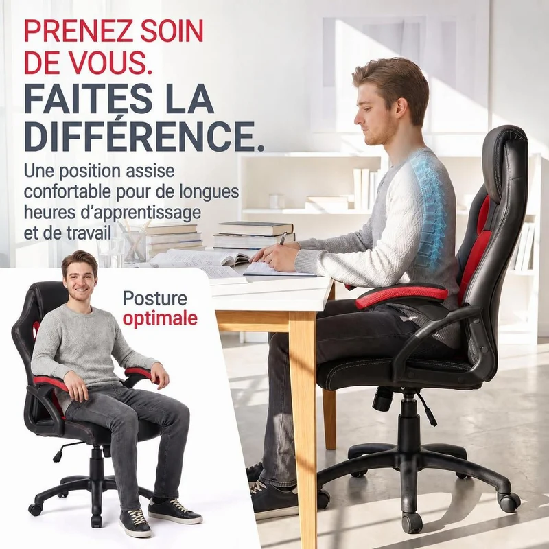 Chaise de bureau Racing Montreal – jusqu'à 120 kg