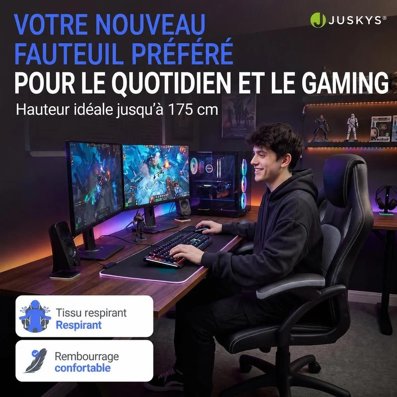 Chaise de bureau Racing Montreal – jusqu'à 120 kg