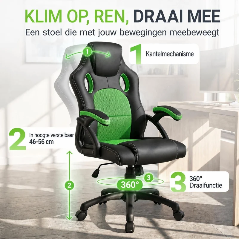 Chaise de bureau Racing Montreal – jusqu'à 120 kg