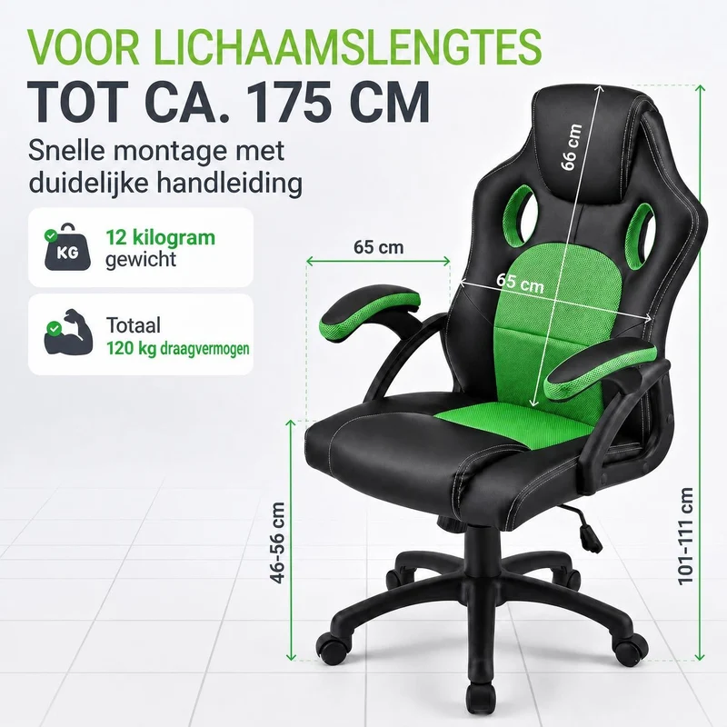 Chaise de bureau Racing Montreal – jusqu'à 120 kg