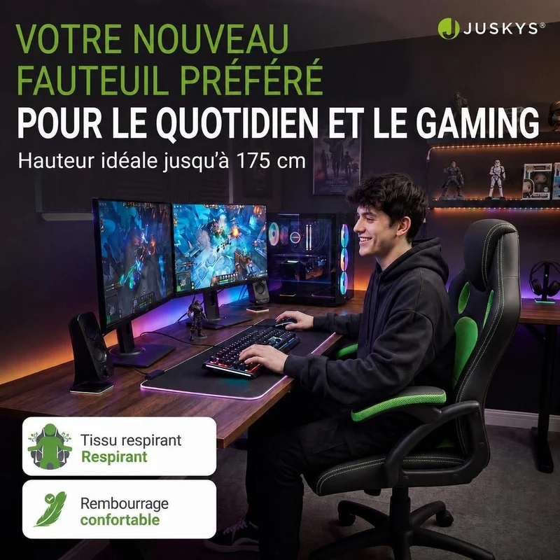 Chaise de bureau Racing Montreal – jusqu'à 120 kg