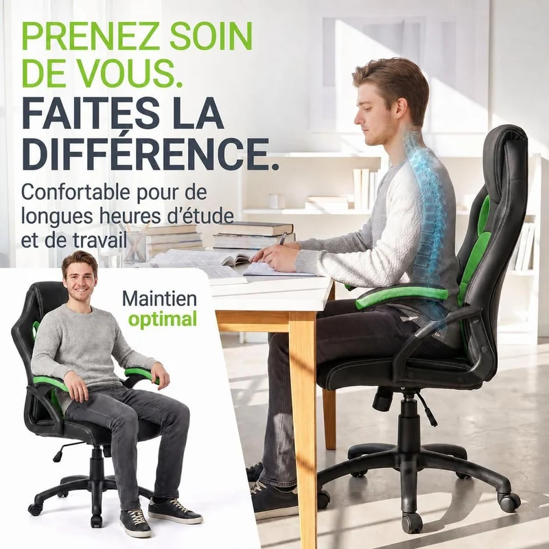 Chaise de bureau Racing Montreal – jusqu'à 120 kg