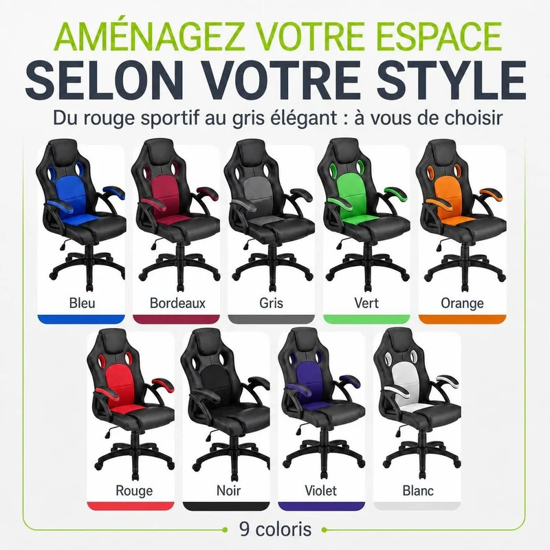 Chaise de bureau Racing Montreal – jusqu'à 120 kg