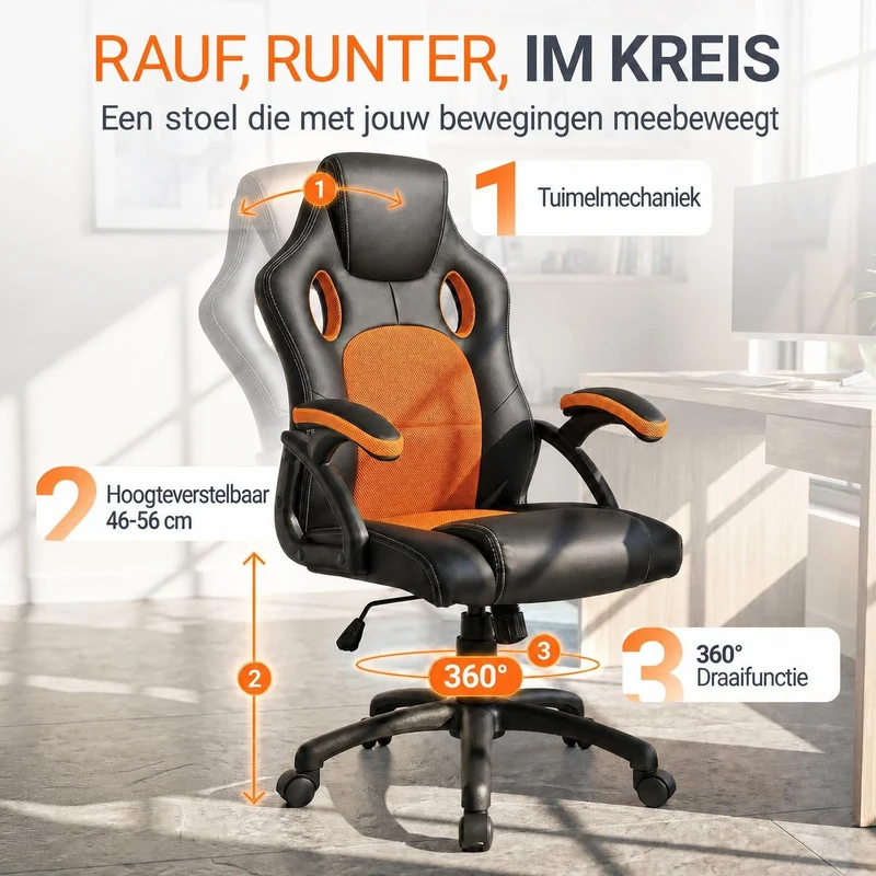 Chaise de bureau Racing Montreal – jusqu'à 120 kg