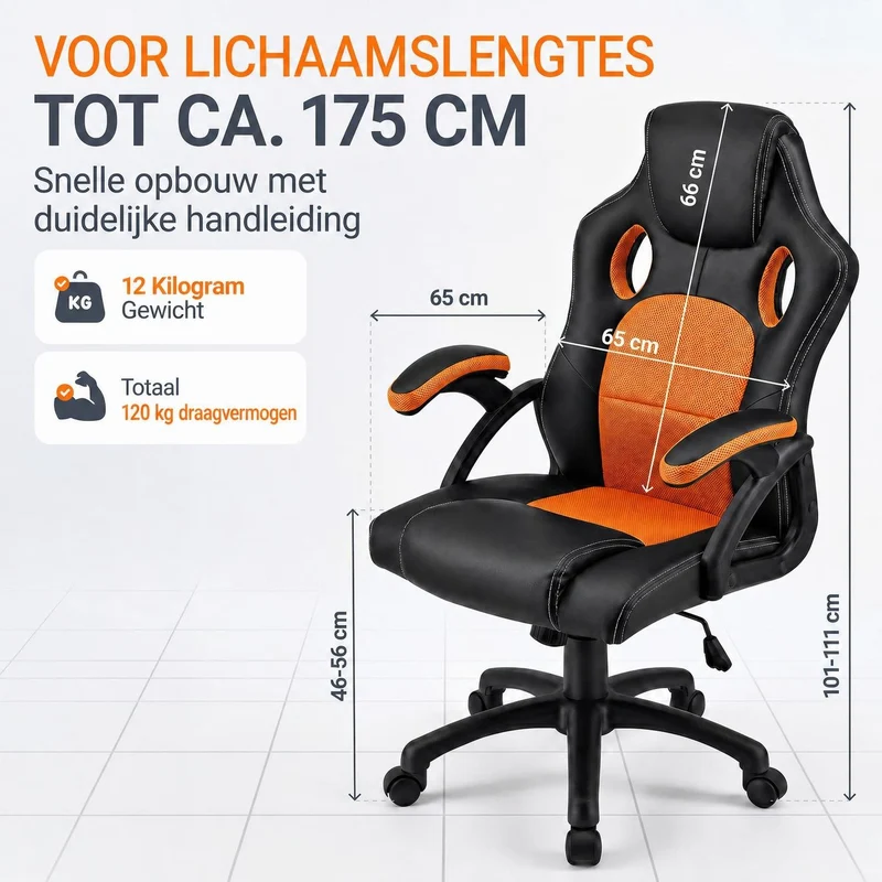 Chaise de bureau Racing Montreal – jusqu'à 120 kg