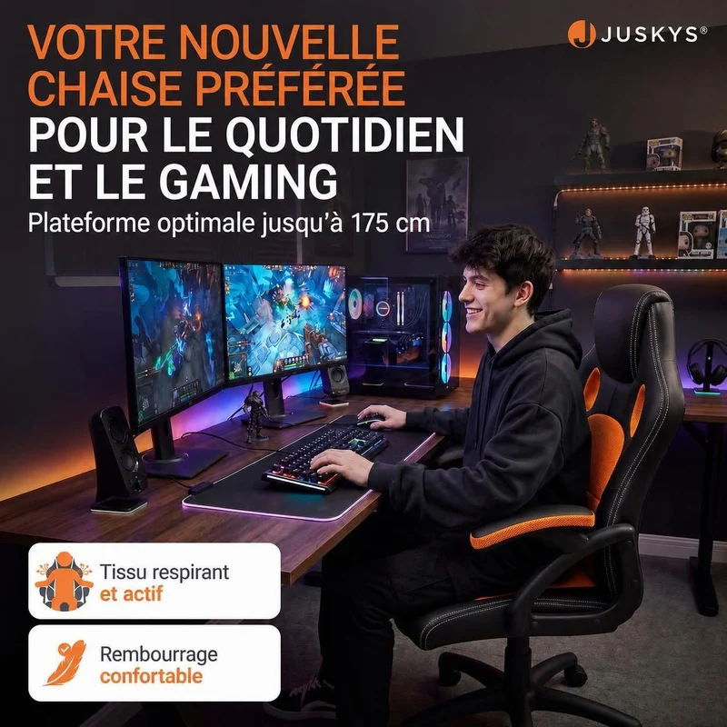 Chaise de bureau Racing Montreal – jusqu'à 120 kg