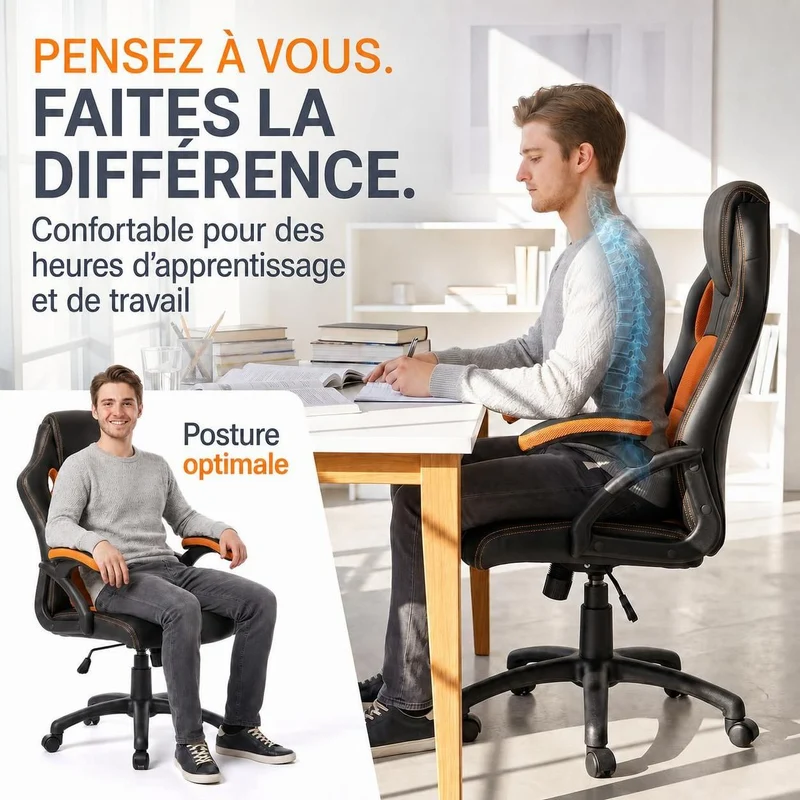 Chaise de bureau Racing Montreal – jusqu'à 120 kg