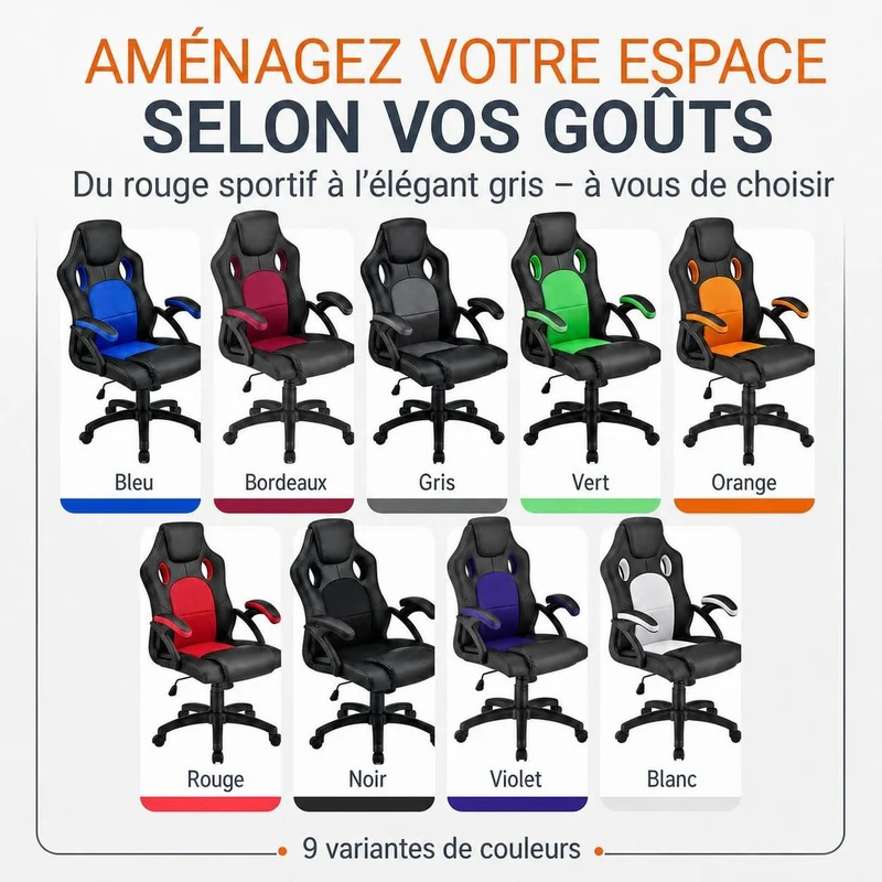 Chaise de bureau Racing Montreal – jusqu'à 120 kg