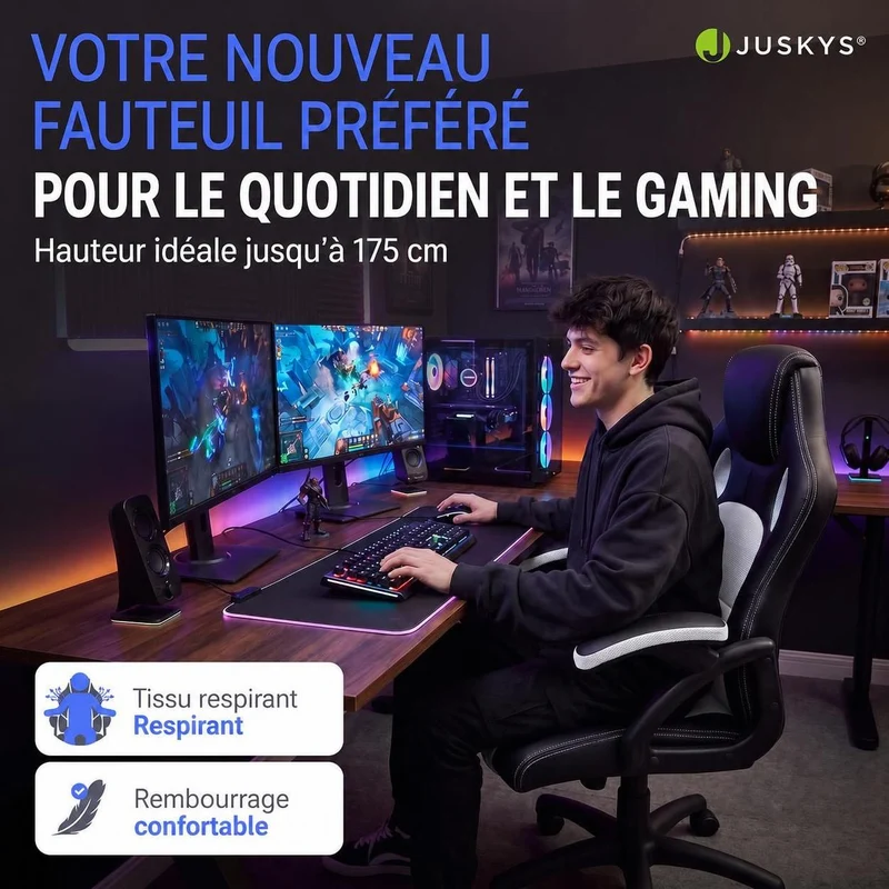 Chaise de bureau Racing Montreal – jusqu'à 120 kg