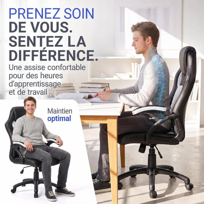 Chaise de bureau Racing Montreal – jusqu'à 120 kg