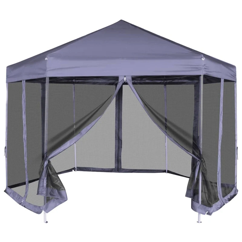 Partytent Pop-Up Zeshoekig Met 6 Zijwanden 3,6X3,1 M